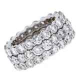 3 Row Round Diamond Eternity Band